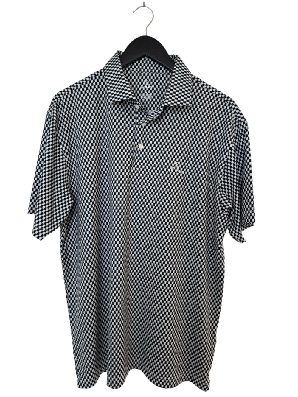 Rhoback Black White Alabama State Print Short Sleeve Performance Golf Polo Large - Picture 2 of 7